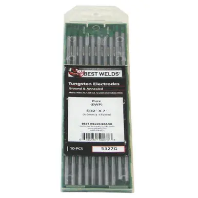 BEST WELDS 900-5327G - Tungsten Electrode, Pure Ground, 7" Size 5/32