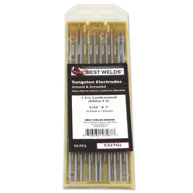 BEST WELDS 900-0207GC2 - Tungsten Electrode, 2% Ceria Ground, 7" Size .020