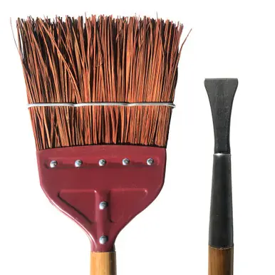 PFERD 89374 Track Broom, Bass Fiber 10" Sweep w/ Steel Chisel on Handle End (6pk)