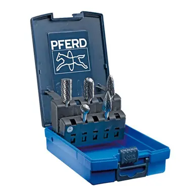 PFERD 26551 5 Piece TOUGH Bur Set, 1/4" shank, Double Cut 3R