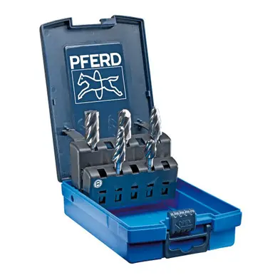 PFERD 26550 5 Piece Bur Set - 1/4" Shank, Plastic Case, ALU / NF Cut