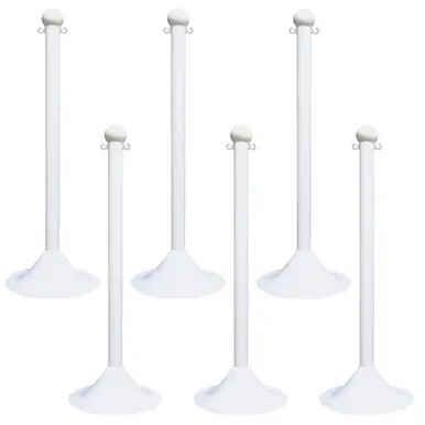Mr. Chain 91501-6 Light Duty 2" Stanchion (6 Pack) White