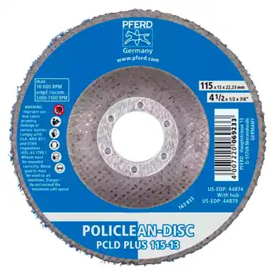 PFERD 44874 4-1/2" x 1/2" POLICLEAN PLUS Disc 7/8" Arbor Hole - Type 27 (5pk)