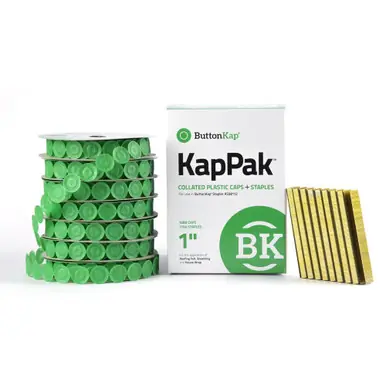 ButtonKap KP7100 1" Kap Pak 3/8" Crown Staples w/ Round Caps