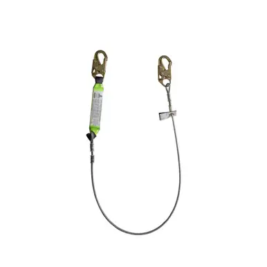 Safewaze FS560-CA - 6‘ Energy Absorbing Cable Lanyard w/ Snap Hooks