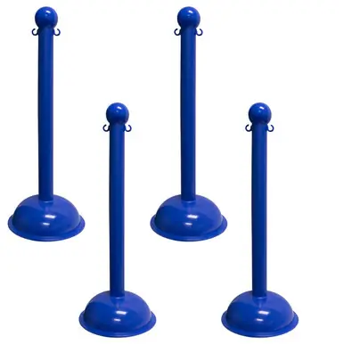 Mr. Chain 99906-4 Heavy Duty 3" Stanchion (4 Pack) Blue