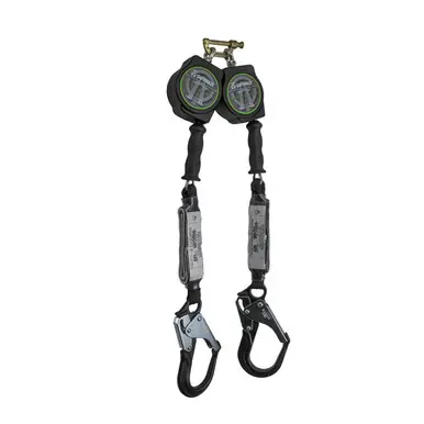 Safewaze SW-8008-10-ALU-RBH-DL - Class 1 10‘ Dual-Leg Cable SRL w/ Aluminum Rebar Hooks