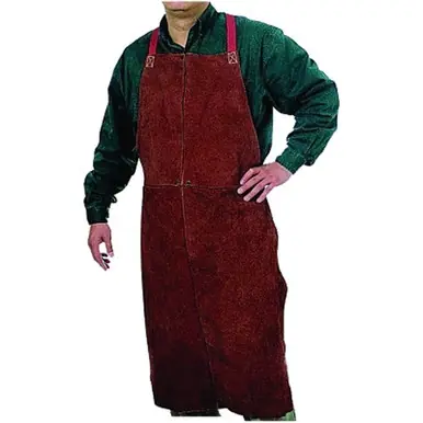BEST WELDS 902-500 - Premium Side Split Cowhide Leather Bib Apron, 24" W x 42" L, Lava Brown