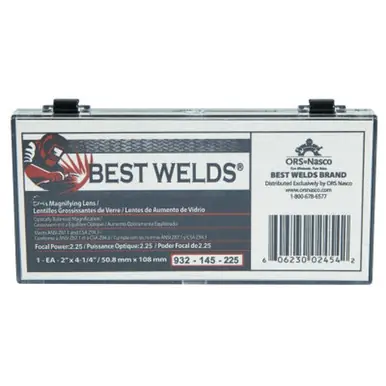 BEST WELDS 901-932-145-225 - 2" Glass Magnifier Plate, 2" x 4.25" 2.25 Diopter, Clear