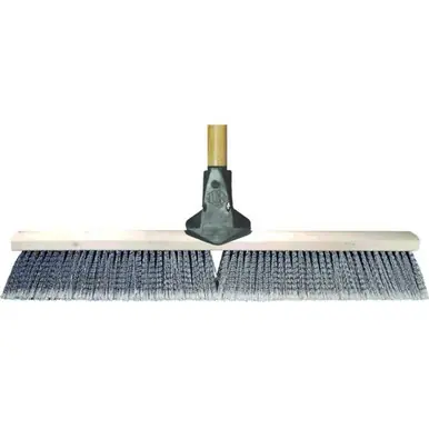 PFERD 85241 Assembled Medium Floor Sweep & Flex Handle 24" Brown Synthetic, Flagged Silver Border