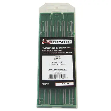 BEST WELDS 900-0407G - Tungsten Electrode, Pure Ground, 7" Size .040