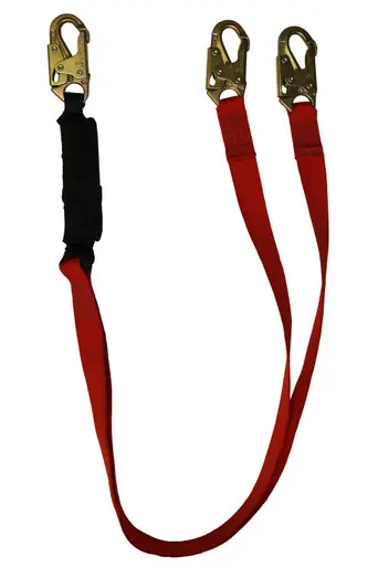 Safewaze FS77430-DL-WE - Welding 6‘ Energy Absorbing Lanyard Dual Leg with Double Locking Snap Hooks