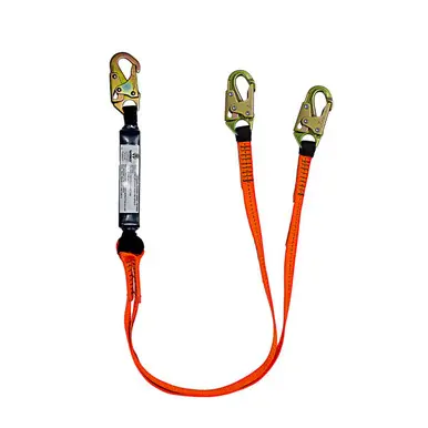 Safewaze FS88561-E - VLINE 6‘ Dual-Leg Energy Absorbing Lanyard w/ Double-Locking Snap Hooks