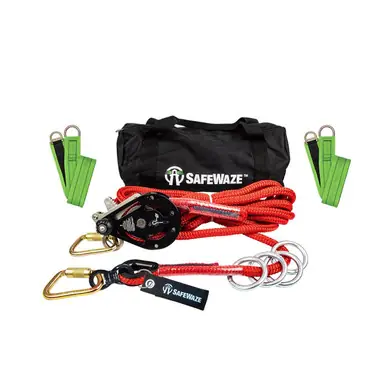 Safewaze 019-8012 - 4 Person Rope Horizontal Lifeline Kit with Cross Arm Straps