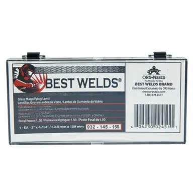 BEST WELDS 901-932-145-150 - 2" Glass Magnifier Plate, 2" x 4.25" 1.5 Diopter, Clear
