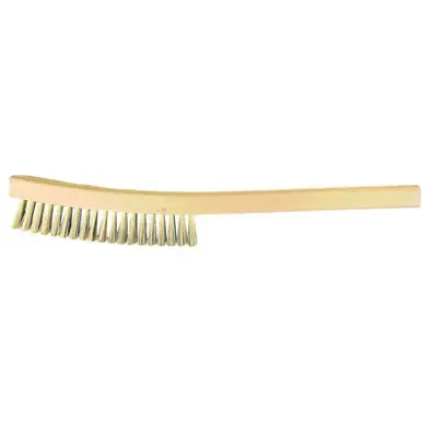 PFERD 89545 Curved Handle Platers Brush, 4 Rows, .005 Brass Wire (12pk)
