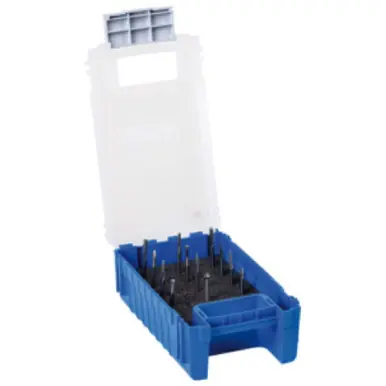 PFERD 26525 12 Piece Bur Set - 1/8" Shank, Plastic Case, Single Cut