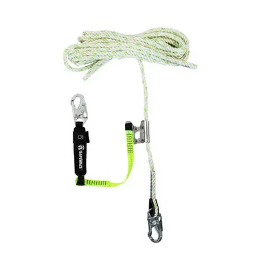 Safewaze FS700-50GA-3E - Premium Rope Lifeline w/ Snap Hook, Rope Grab, & 3‘ Shock Absorbing Lanyard