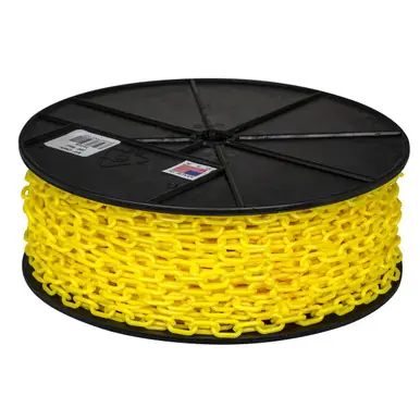 Mr. Chain 00102 3/4" x 200‘ Reel Plastic Barrier Chain Reel Yellow