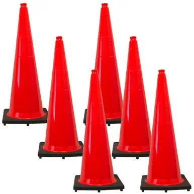 Mr. Chain 98013-6 36" Revolution Series Traffic Cones (6 Pack) Traffic Orange