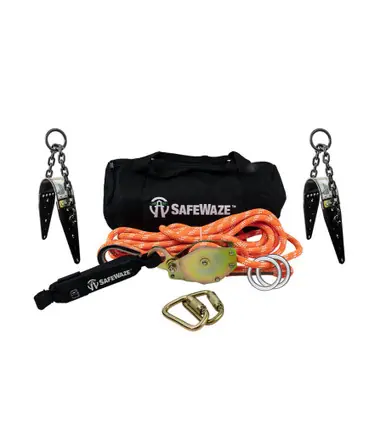 Safewaze 019-8011 - 100‘ 2-Person Portable Kernmantle HLL / Chain Anchor
