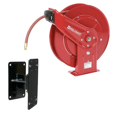 Reelcraft 7650-OLP-KIT - 3/8" x 50 ft. 300 psi, Air Hose Reel & Swing Bracket