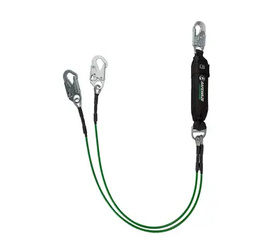 Safewaze 019-2012 - Leading Edge 6‘ Energy Absorbing Lanyard, Dual Leg, Snap Hooks