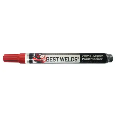 BEST WELDS 900-PAINTMKR-RED - Prime-Action Paint Marker, Reversible Chisel/Bullet Tip, Red, (12pk)