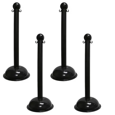 Mr. Chain 99903-4 Heavy Duty 3" Stanchion (4 Pack) Black