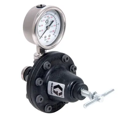 GRACO 236450 - Lightweight Low Pressure Fluid Regulator, 20-100 PSI Range, Acetal, Spring, 1/4