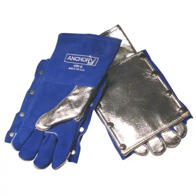 BEST WELDS 902-4200AL - Welding Gloves, Split Cowhide, Full Sock Lining, Large, Blue, Glove w/ Back