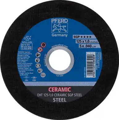 PFERD 63660 5" x .045" Cut-Off Wheel, 7/8" A.H. CERAMIC SGP STEELOX - Type 1 (25pk)
