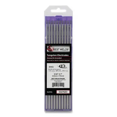 BEST WELDS 900-5327GE3 - Tungsten Electrode, E3, 7" Size 5/32