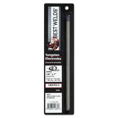 BEST WELDS 900-18-7E3-3 - Tungsten Electrode, E3, 7" Size 1/8, 3ct