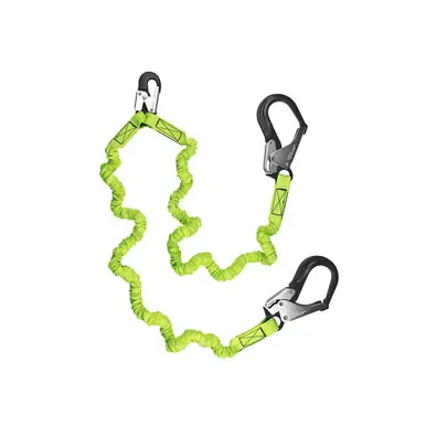 Safewaze FS596-ALU - 6‘ Dual-Leg Low-Profile Energy Absorbing Lanyard w/ Aluminum Rebar Hooks