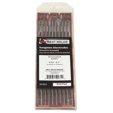 BEST WELDS 900-1167GZ - Tungsten Electrode, Zirconiated, 7" Size 1/16
