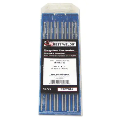BEST WELDS 900-1167GL2 - Tungsten Electrode, 2% Lanthanated, 7" Size 1/16, 10ct