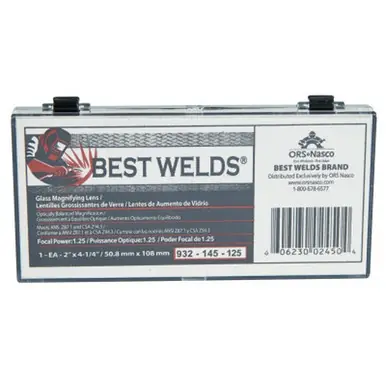 BEST WELDS 901-932-145-125 - 2" Glass Magnifier Plate, 2" x 4.25" 1.25 Diopter, Clear