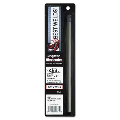 BEST WELDS 900-3/32X7E3-3 - Tungsten Electrode, E3, 7" Size 3/32, 3ct