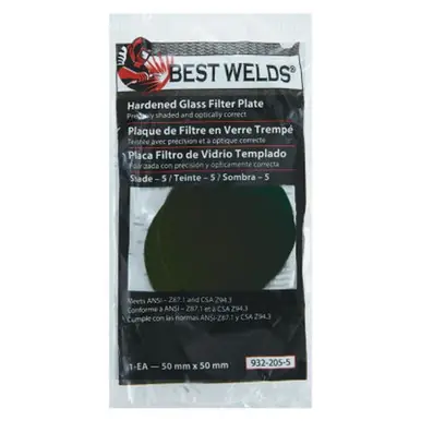 BEST WELDS 901-932-205-5 - 2" Glass Filter Plate, Shade 5, 50 mm, Green