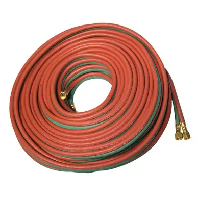 BEST WELDS 907-LB123 - R-Grade Twin-Line Welding Hose, 3/16" 12.5ft, BB Fittings, Acetylene & Oxygen