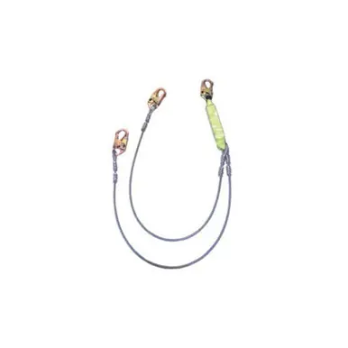 Safewaze FS561-CA - 6‘ Dual-Leg Cable Energy Absorbing Lanyard w/ Snap Hooks
