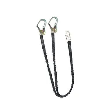 Safewaze FS586 - 6‘ Dual-Leg Streamline Low-Profile Energy Absorbing Lanyard w/ Rebar Hooks