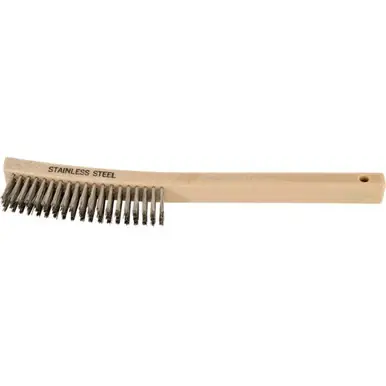 PFERD 85018 Curved Handle Scratch Brush, 4x19 Rows, SS Wire, Plastic Block (12pk)