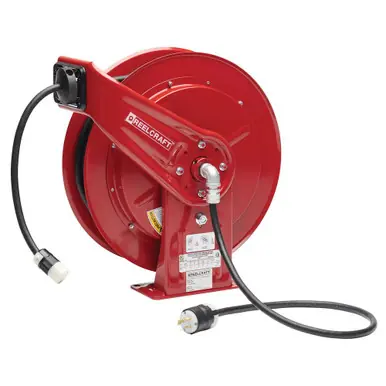 Reelcraft L-70075-123-3AC - 12/3 x 75 ft. 20A Single Receptacle Twistlock Electric Cord Reel