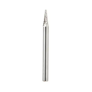 Amana BURS-220 Pointed Cone Shape 12 Deg 1/8 D x 11/32 CH x 1/8 Shank x 1-1/2" Double Cut SM Burr