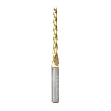 Amana 46284 CNC 2D/3D Carving 1 Deg Tapered Angle Ball Nose x 1/8 D x 1/16 R x 1-1/2 CH x 1/4 Shank