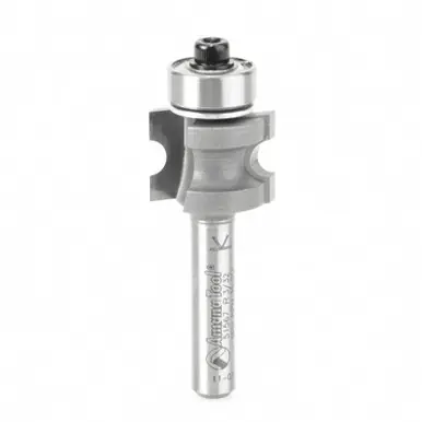 Amana 51567 Carbide Tipped Bullnose 3/32 R x 11/16 D x 1/2 CH x 1/4" Shank w/ Lower Ball Bearing