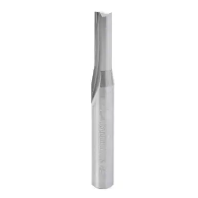 Amana 43604 Double O-Flute, Plastic Cutting 3/16 D x 5/8 CH x 1/4 Shank x 2" Router Bit