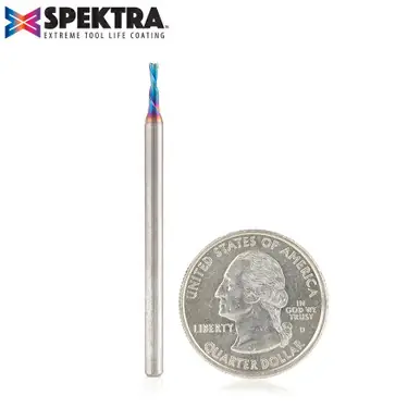 Amana 46237-K Spektra Spiral Plunge 1/16 Dia x 3/16 CH x 1/8 Shank 2" Down-Cut Router Bit